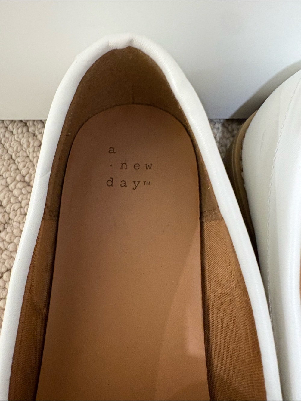 a new day White Leather Loafers with Gold Bit - Picture 7 of 8